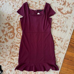 NWT Banana Republic Burgundy Wine Knit Square-Neck Sheath Dress Sz 10